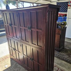 Wood Media Cabinet  Book Shelf 