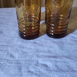 Vintage Libby Amber Colored  Tea Glasses