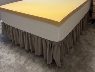 Queen beige bed skirt