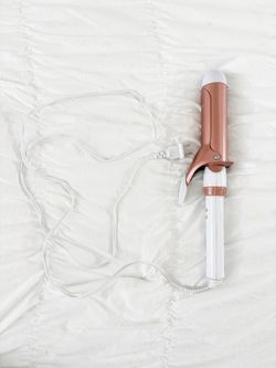 1.5” Conair Curling Iron, Double Ceramic, 1 1/2" Barrel, White/Rose Gold