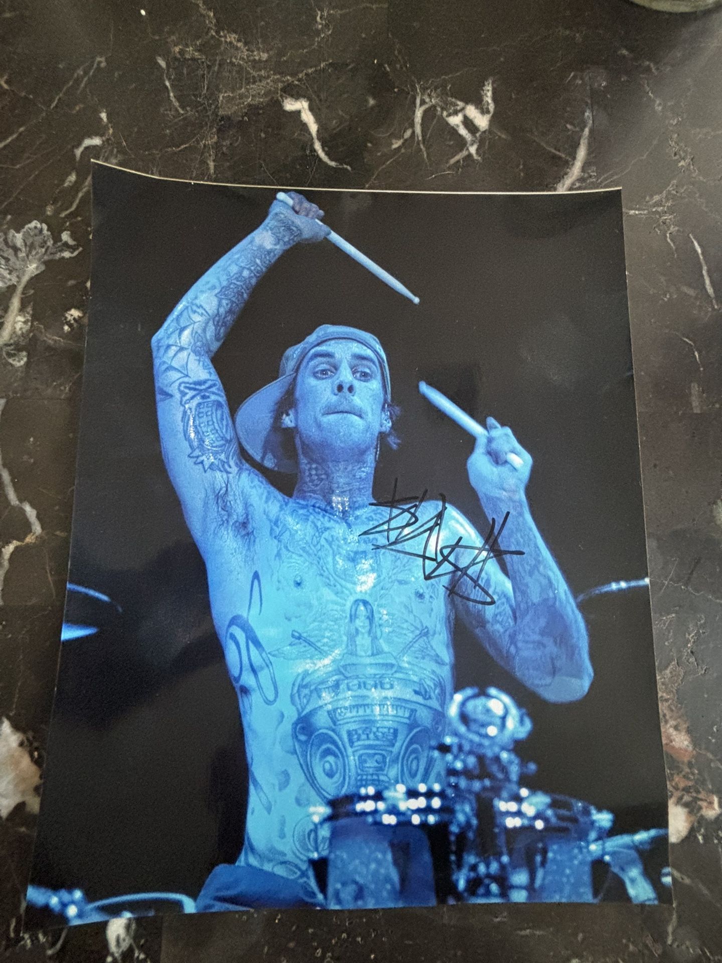 Blink-182, Travis Barker Signed Portrait