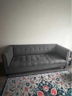 Modern Dark Gray Tufted Sofa / Couch - 6 Ft long x 3 Ft tall