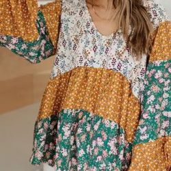 Multicolor Boho Blouse