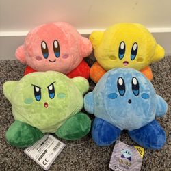 4 Brand New Mini Kirby Stuffed Plush Toys