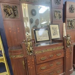 1900 Italian Bedroom Set Mahogany Bronze