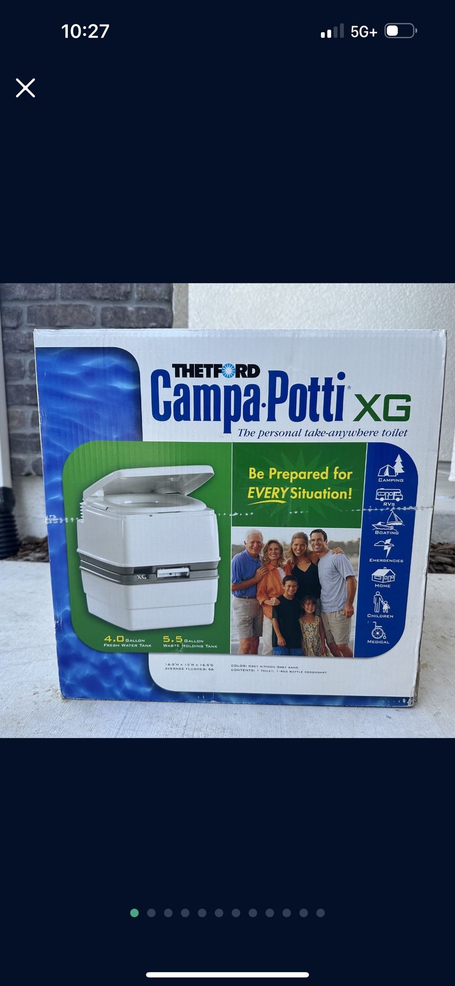 Thetford Campa Potti Porta Potty Portable Camping RV Trailer Toilet Brand New