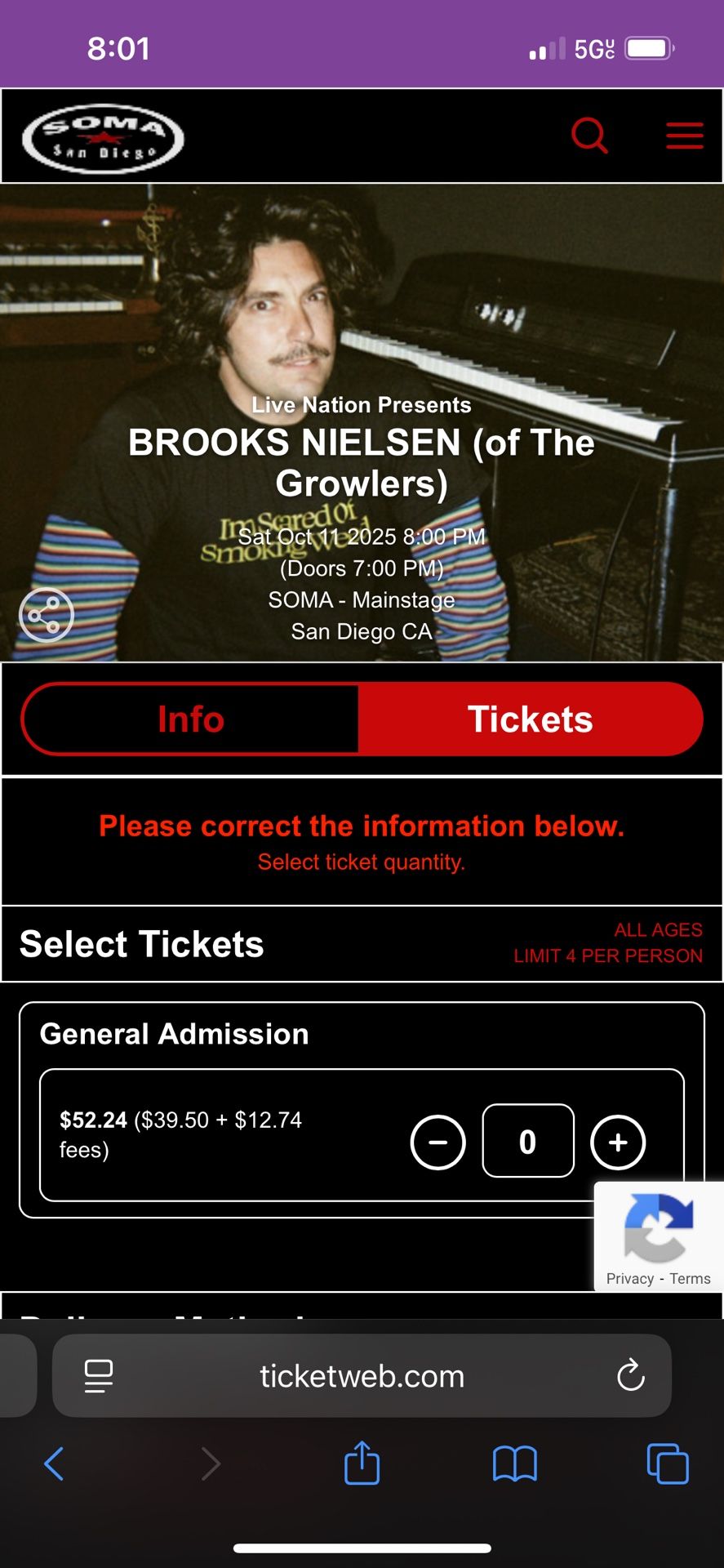 2 Tickets For Brooks Nielsen