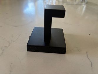 New Black decorative hook with mounting hardware - square base