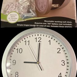 Evelots Wall Clock With Hidden Safe #5156