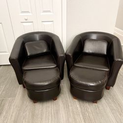 Kids Furniture Barrel Chairs With Ottomans