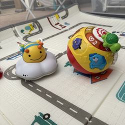 VTech Wiggle and Crawl Ball & Skip Hop Baby Follow-Me Bee Tummy Time Crawl Toy