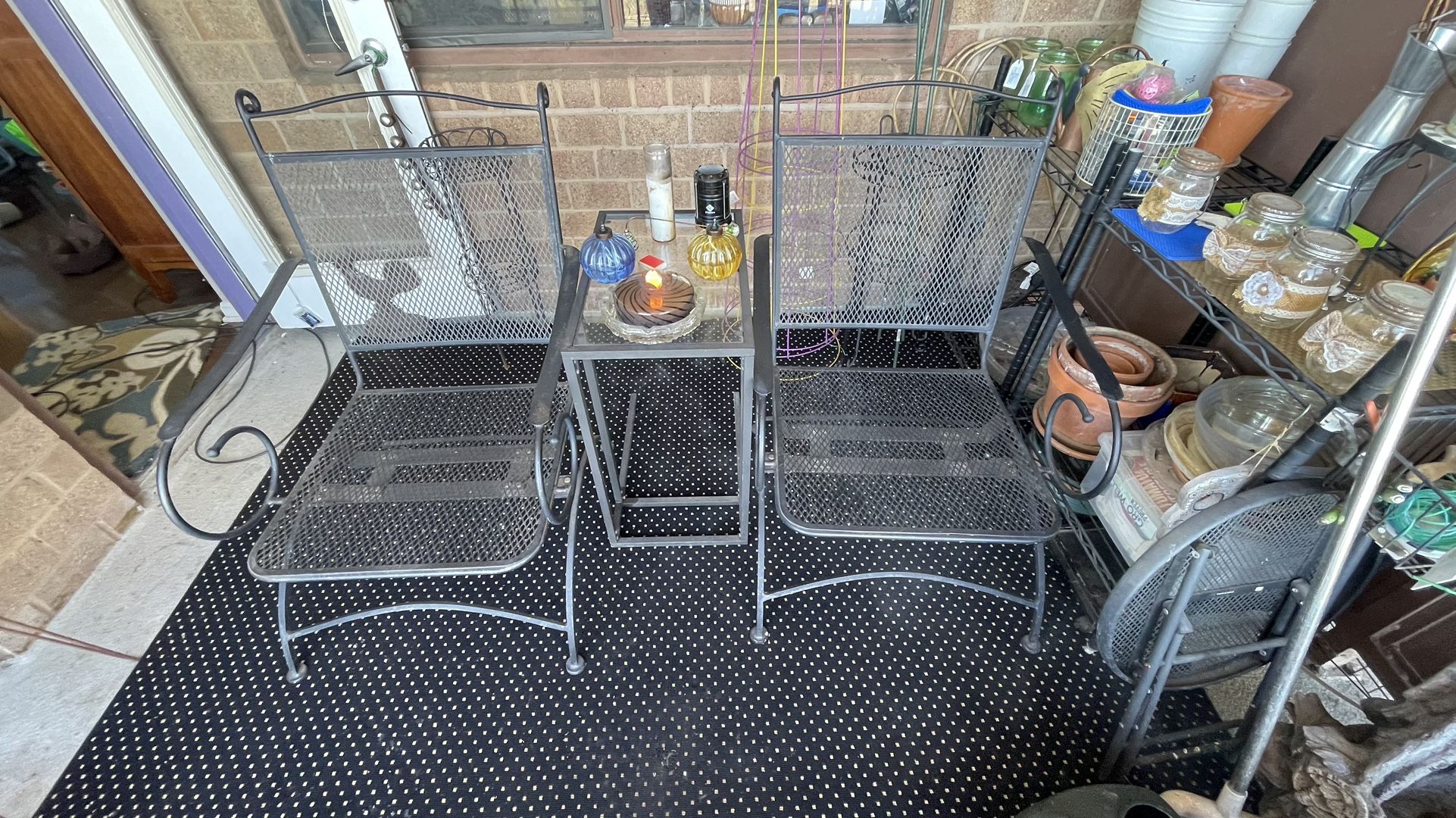 Wrought Iron Patio Chairs. (They Rock)