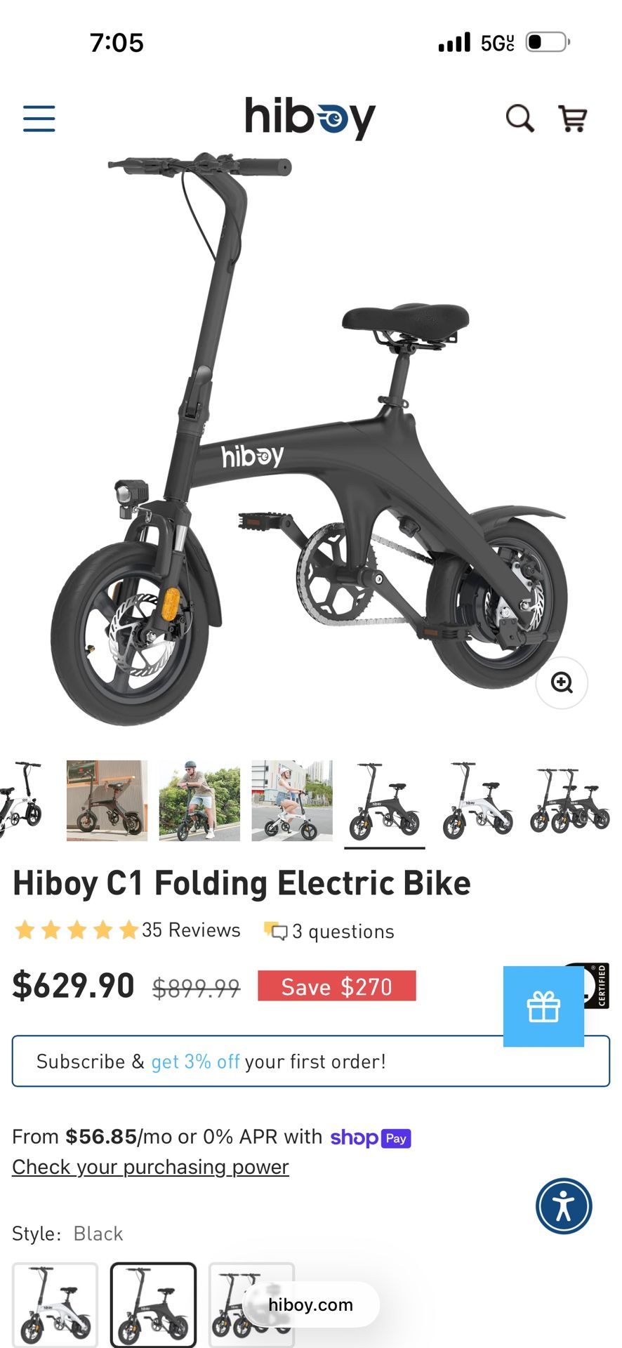 Hiboy C1 Folding electric Bike