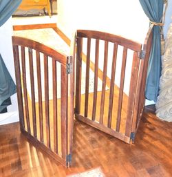 4 Panel wooden Expansion Pet Gate Walnut