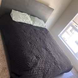 Queen Bed With Headboard And Mattress 