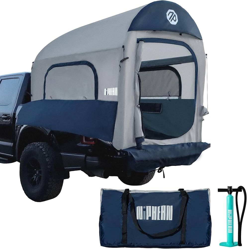 Truck Bed Tent 5.5ft-8ft for 3 People, Setup Inflatable Pickup Truck Tent, Waterproof. Gladiador, Tacoma, f150, ram, Silverado.
