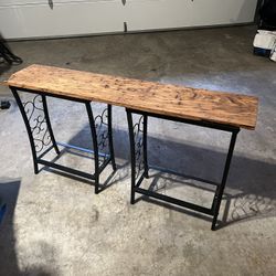 Wood And Metal Console Table