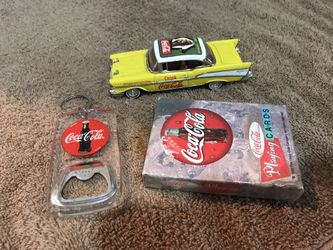Coca-Cola Cards, Car, And Bottle Opener