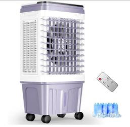 Portable  fan Air Conditioners, 2500 CFM Swamp Cooler with 6.87 Gal Water Tank, 3-Speed Fan, 25 DB Evaporative Air Cooler with 16 FT Remote Control, 1