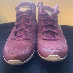 Skechers Warm Tech Burgundy High Top Sneakers Women's 11 - Lite Weight Suede Boots SN 12788