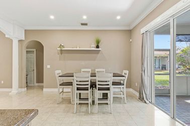 Wood Dining Table + 3 Bar Stools