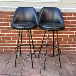 2 Black Bar Stools (Both For $60)