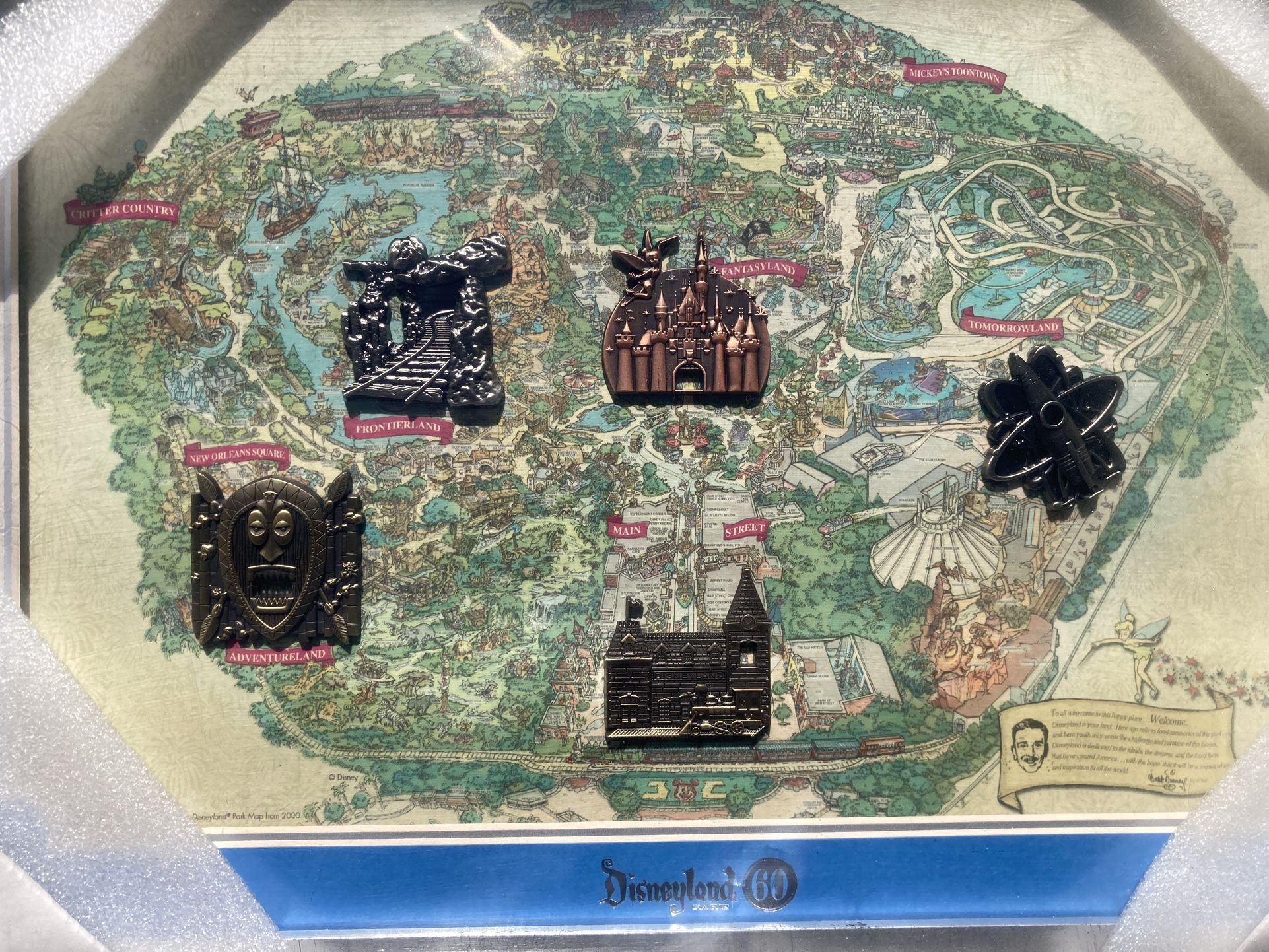 Disneyland 60th Anniversary Locks Of The Kingdom Disney Pin Frame Set