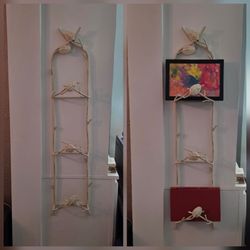Home / Outdoor Decor - Cream Wrought Iron Plate Rack with Leaves and Stems / Branches - Books Art
