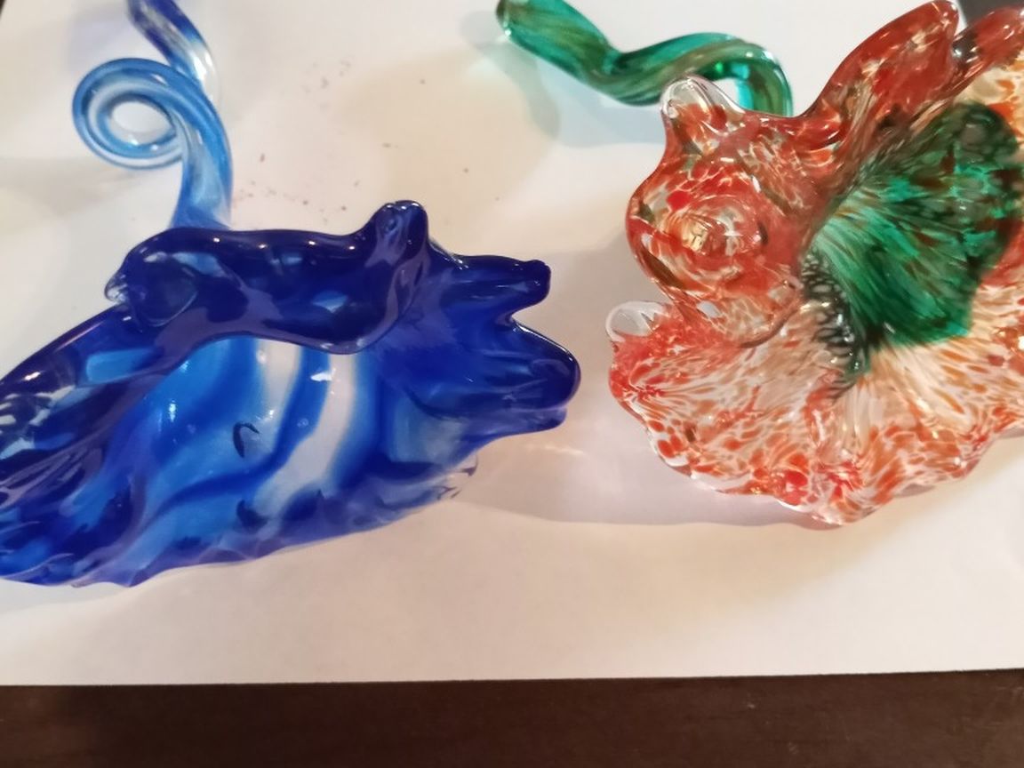 Hand Blown Glass Flowers With Stem