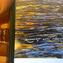 Robert Lyn Nelson Dolphin Ocean Art Print 1991 Mounted Marine Wildlife