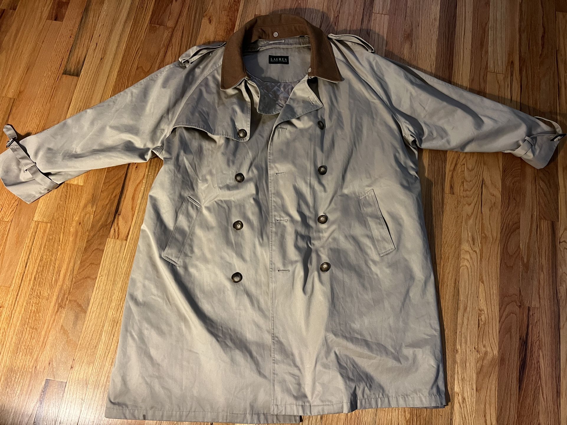 RALPH LAUREN MENS TAN TRENCH COAT SIZE 56R