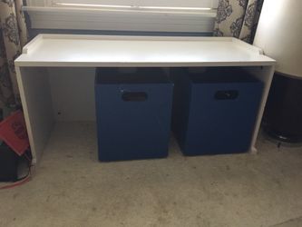 Two rolling drawers can be used under shelve or stand along