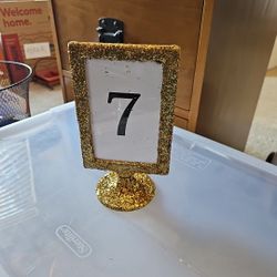 Gold Glitter, Numbered Table Markers - Weddings, Receptions & Parties! 1-28