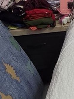 Black 2-Drawer Nightstand