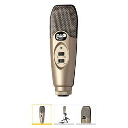 CAD U37 USB Studio Condenser Recording Microphone, Studio-Quality Sound, Easy and Quick Connection, 10 dB Pad, Low-Frequency Roll-Off Switch, Champagn
