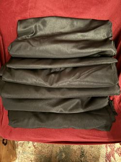 18 Pcs. Round 120” Polyester Black Tablecloths.