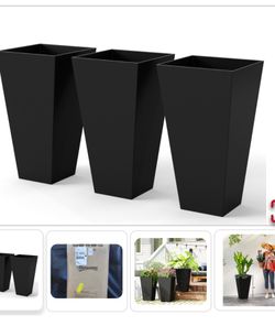 Outsunny Tall Planters For Outdoor Plants Set Of 3