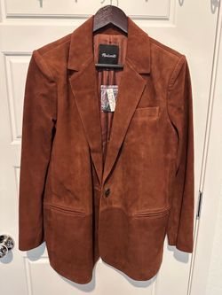 Dark brown suede madewell blazer
