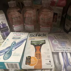 Makeup remover and razors