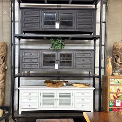 Solid Wood Tv Stand With Drawers ( Multiple Colors)- New Traditions 