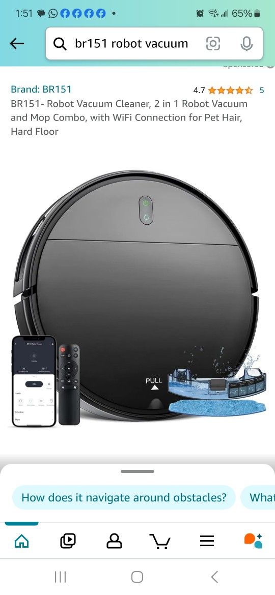 2 In 1 robot vacuum Cleaning and Mopping