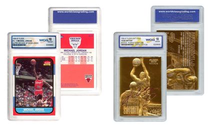 KOBE Bryant Gold & Michael JORDAN Decade Fleer Rookie Cards Set - Gem Mint 10