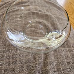 Clear Glass Bowl With Curved Sides