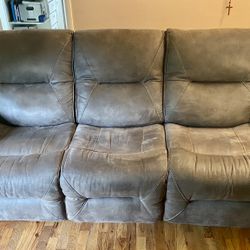 Reclining Suede Couch 