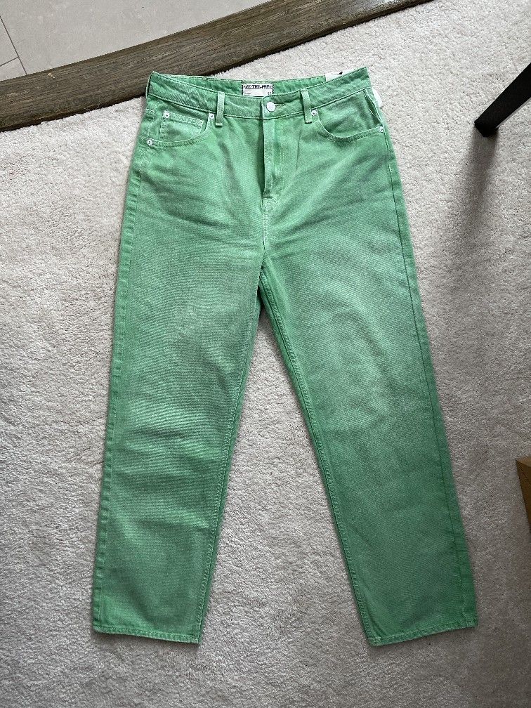 NEW High Rise Baggy Green Emerald Jeans by We The Free Size 30