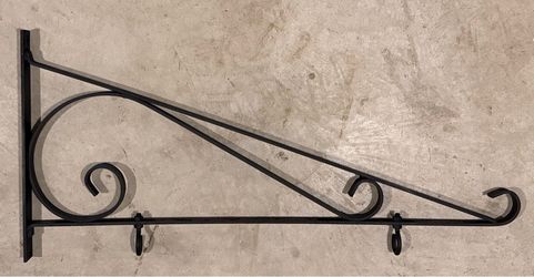 Vintage Large Wrought Iron Scroll Sign Bracket 30”L x 14”H