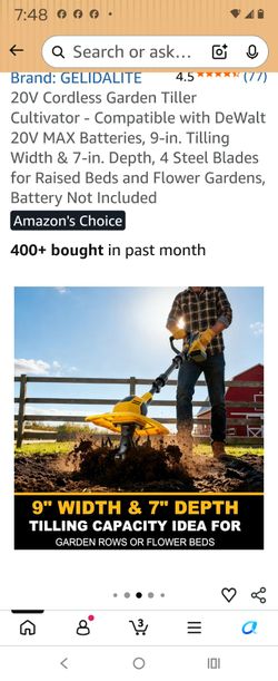 Like New rototiller with full charged battery works great no charger