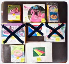 Summertime Kids Pools, Slip N Slide, Swim Tube, Flamingo Baby Pool, Baby Float & Inflatable Cooler