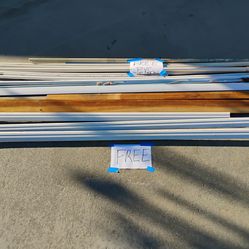 Free PVC pipes, baseboards, chair, misc