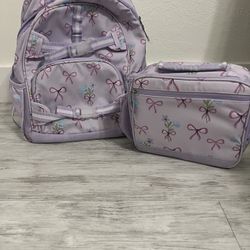 Mackenzie Lavender Pretty Bows Backpack and Lunchbox 